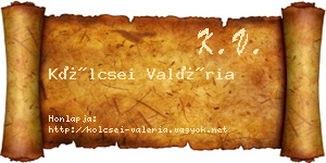 Kölcsei Valéria névjegykártya